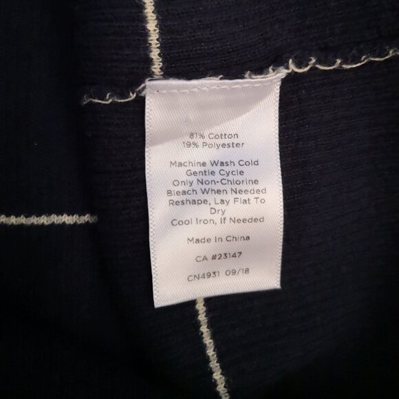 Talbots Ladies Navy with Beige Stripe Lightweight Turtleneck - Picture 8 of 9